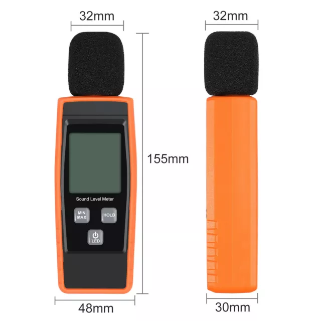 Digital Sound Level Meter 30-130dB Reader Pressure Decibel Noise Monitor Measure 2