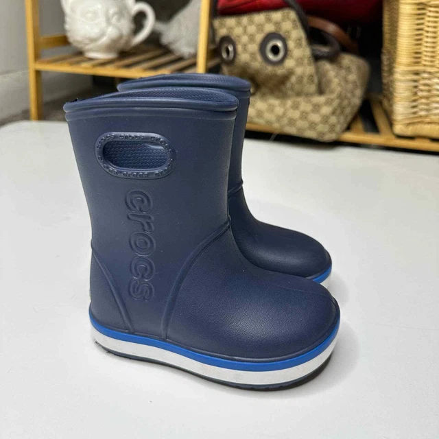Crocs Crocband Blue Rubber Rain Boots Toddler C 8