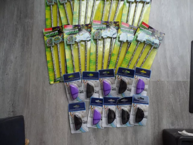 Turtles Pencils + Sharpener X10 Wholesale Joblot Sale  Bulk Bundle  Carboot