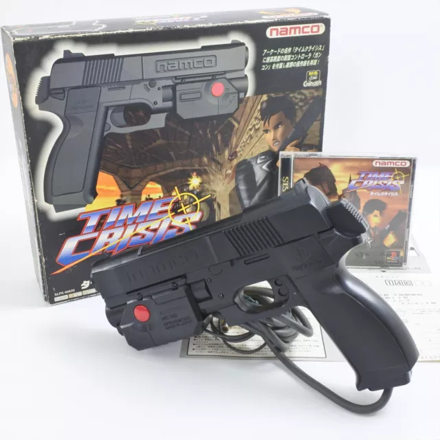 TIME CRISIS  Gun Controller Set Boxed -Work for CRT TV Only- Playstation PS 0841