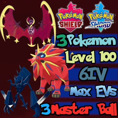 PACCHETTO SOLGALEO LUNALA Necrozma 6IV versione lucida Pokemon spada e ...