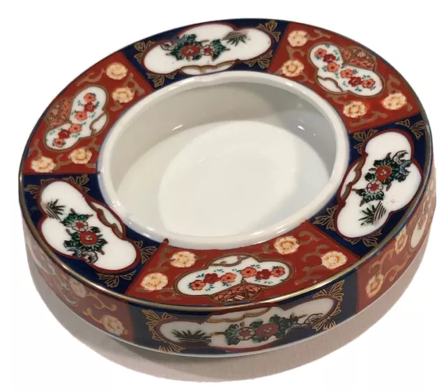 Gold Imari Vintage Japanese Hand Painted Floral Design Porcelain Cigar Ash Tray