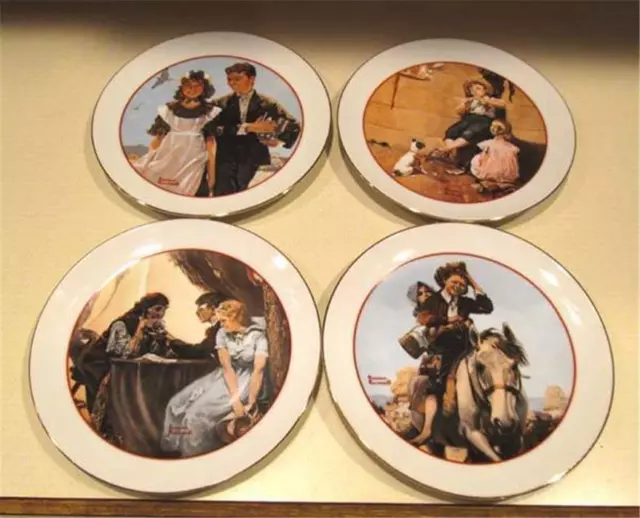 4  CW Collection "Young Love" Series  6 1/2" Plates 1982  Norman Rockwell