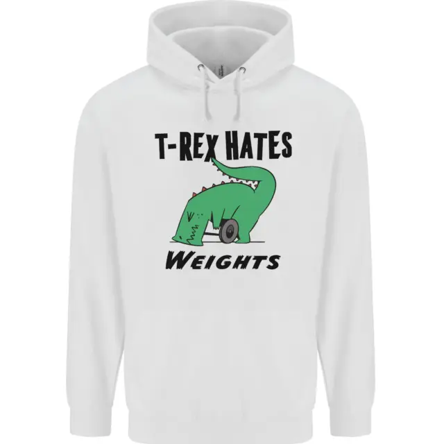 T-Rex Hates Weights Funny Gym Workout Childrens Kids Hoodie