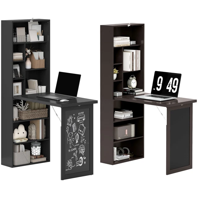 HOMCOM SCRIVANIA MODERNA Pieghevole con Libreria e Lavagna EUR 122