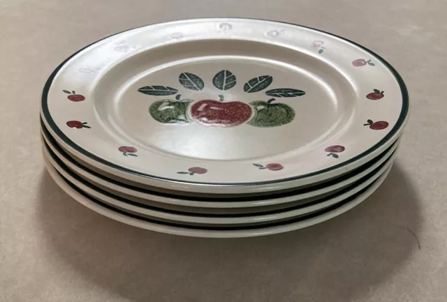 NANCY CALHOUN FANCY FRUIT APPLES 8" SALAD DESSERT PLATES 4 Available