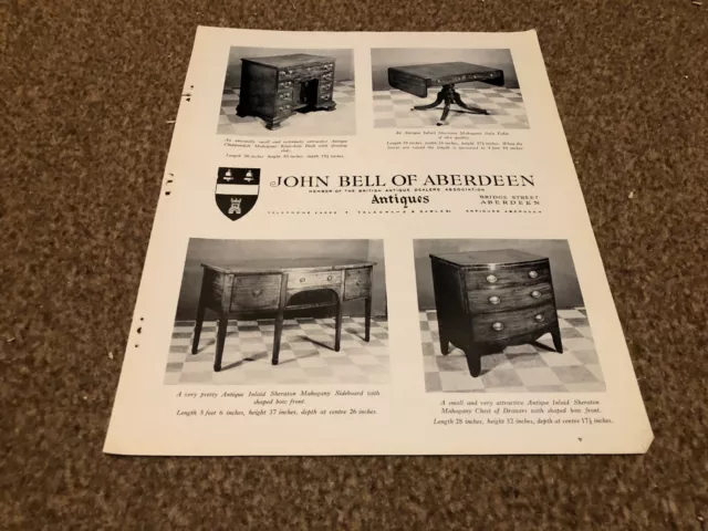 Ant7 Antique Advert 11X8 John Bell Of Aberdeen Antiques