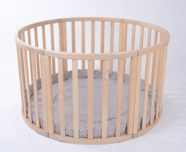 ROUND Playpen APOLLO UNO with COPPUCCINO Playmat Dots Brand NEW LARGE SALE