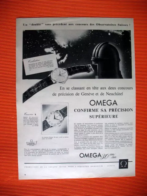 Publicite De Presse Omega Troubadour Trouvere Montres  Horlogerie Ad 1959