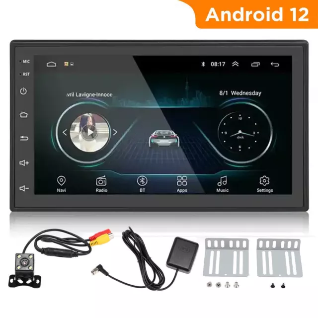 GEARZAAR 7 Inch Car Radio Stereo Android 12 Bluetooth GPS Camera Double 2 DIN UK