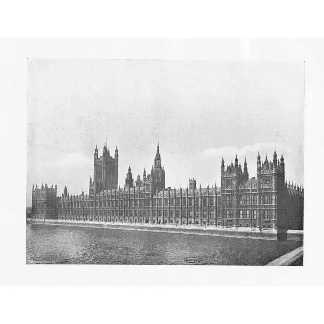 LONDON The Palace of Westminster - Photographic Print 1906