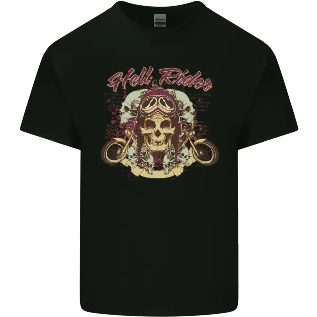 T-shirt top da moto Hell Riders moto biker da uomo cotone