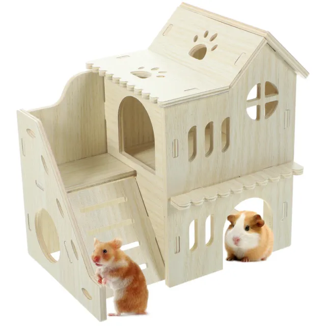 Delicate Hamster Hideout Rat House Wooden Guinea Pig Castle Houses