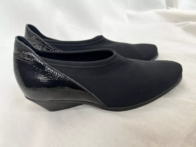 ARCHE black stretch patent leather slip-on shoe size 37 / US 6 New
