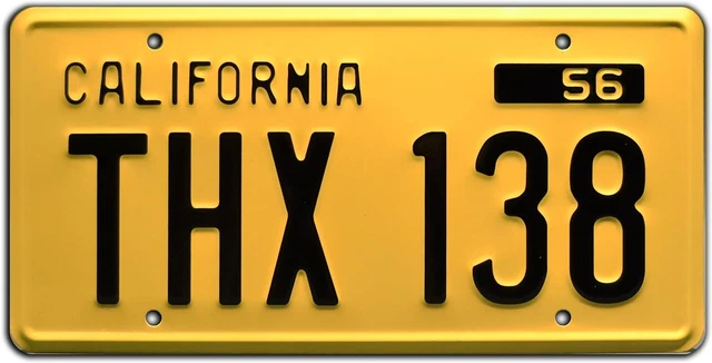 Celebrity Machines American Graffiti | THX 138 | Metal Stamped License Plate