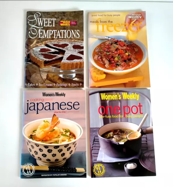 Bulk lot 4 Australian Women's Weekly Cookbooks Sweet Freezer Japanese One Pot