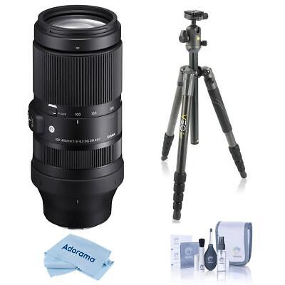 Sigma 100-400mm f/5-6.3 DG DN OS Lens for Leica L - Bundle w/Vanguard Tripod Kit