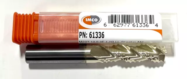 IMCO 20mm Carbide End Mill ZrN Coating 1mm Radius 3 Flute USA Made