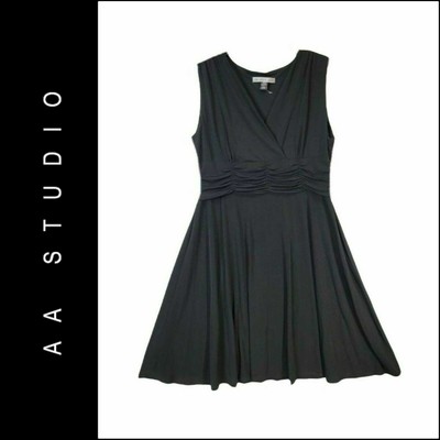 AA Studio Women Career Formal Sleeveless Fit & Flare Dress 22W Black