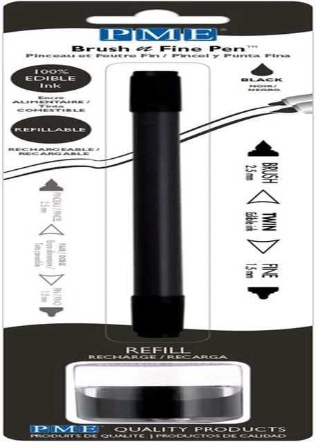 - Brush & Fine Pen - Penna Alimentare per Cake Design - Nera
