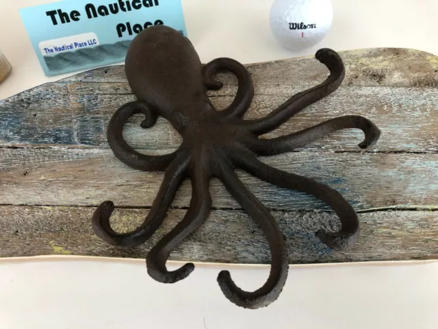 Cast Iron Octopus Wall Hook - Towel Hanger - Coat, Hat, Key Rack -Nautical Beach