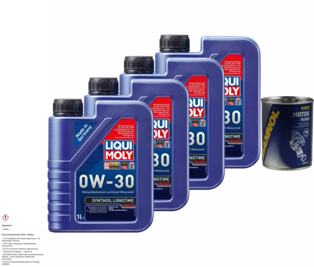 4L Motoröl Liqui Moly Synthoil Longtime Plus 0W-30 1xMotor Flush