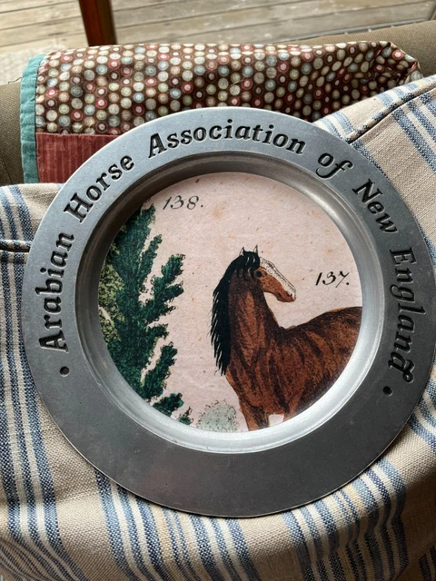 Arabian Horse Association of New England Pewter plate decoupage with John Derian