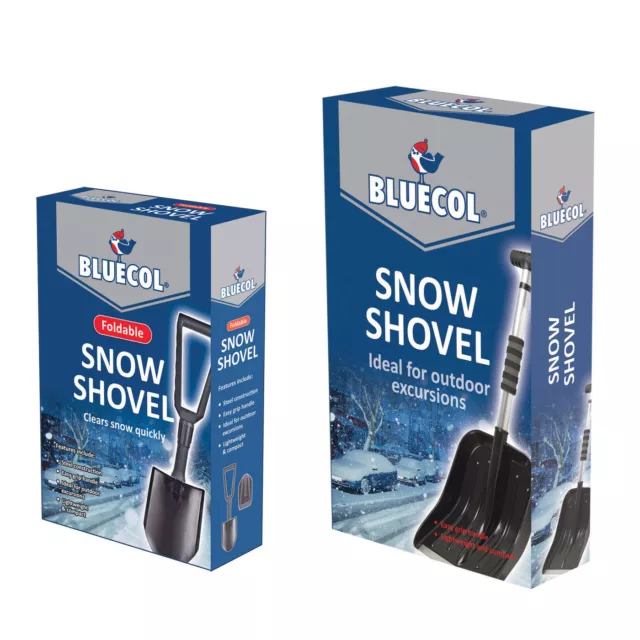 Bluecol 2pcs Telescopic EXTENDABLE + FOLDING Emergency Car Snow Shovel Spade Set