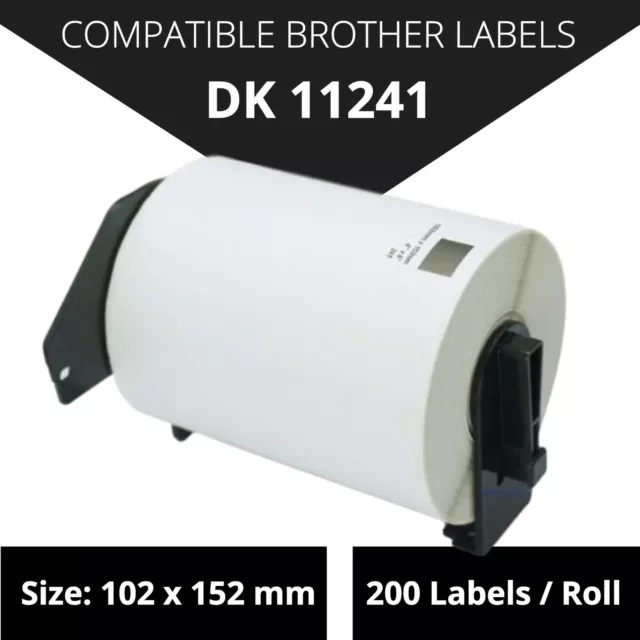 Compatible Brother DK11241 Label 102mm x 152mm Large Shipping Labels QL-1110NWB