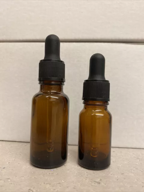 12pcs 10ml or 20ml Amber Glass Pipette Dropper Oils Aromatherapy Drops Bottle