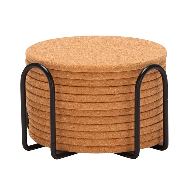 Paquete de 12 posavasos de corcho con soporte, confirmador de calor T T6V1