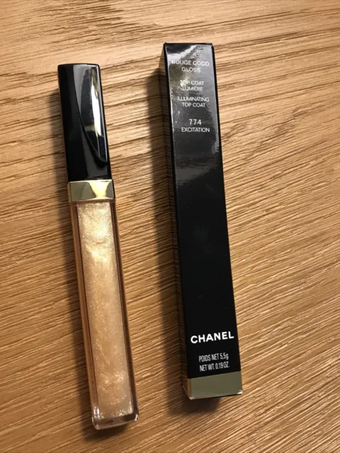 CHANEL ROUGE COCO Lip Gloss Brilliant Top Coat 774 Excitation Gold