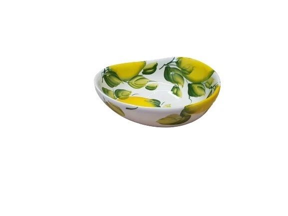 Bassano Italienische Keramik-Servierplatte ‚Zitronen‘ Groß Oval – Handbemalt, 51 X 27 Cm
