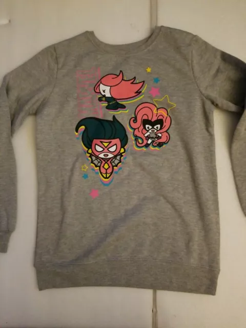 NWOT Marvel Comics Kawaii Women of Marvel Heroes Gray Sweatshirt Girls Size XL