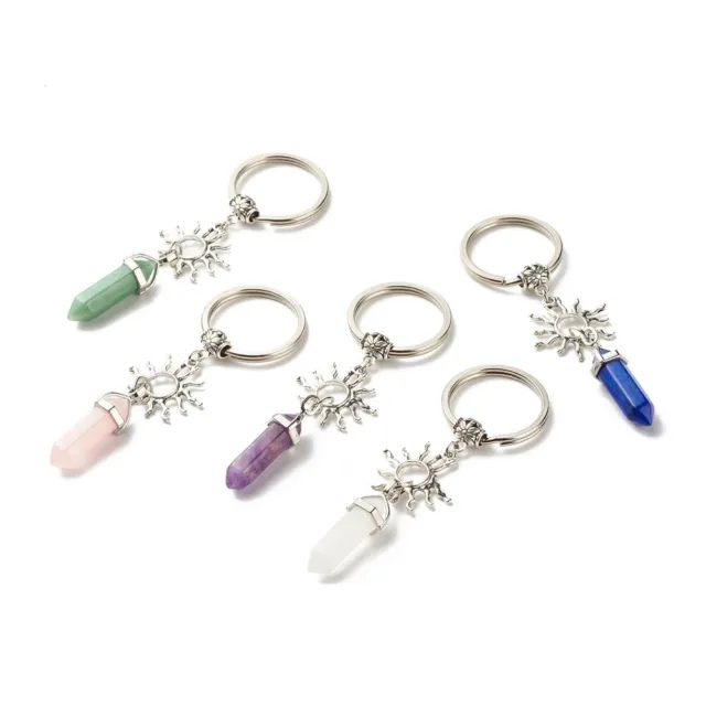 Gemstone Crystal Chakra Keyring Dreamcatcher Charm Key Ring Chain Amethyst