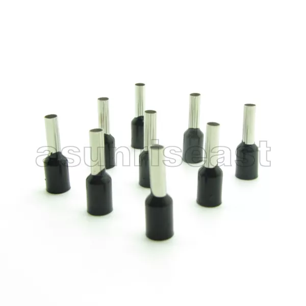 1000 × Black 22AWG Cable Pre-Insulated Ferrules Terminal Wiring Connectors E0508