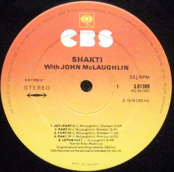 Shakti (2) With John McLaughlin - Shakti With John McLaughlin (LP, Album) (Very 3