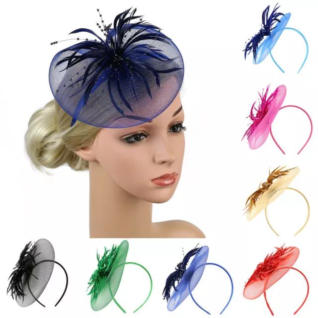 Netting Feathers Big Flower Headband Party Women Lady Fascinator Headwear