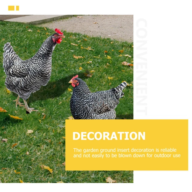 6 pcs easter chicken figurine Acrylic Backyard Patio Chicken Modeling Stake 3