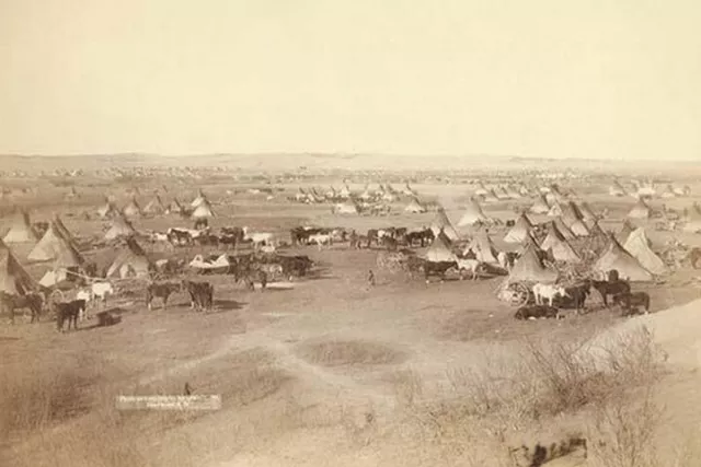 Native American Encampment - Lakota Indians by John C.H. Grabill #2 - Art Print