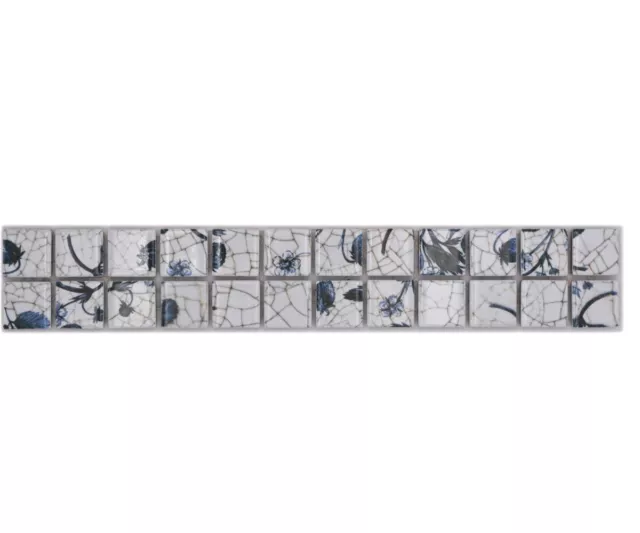 10x bordi mosaico bianco blu bacca mirtillo listelli decorativi