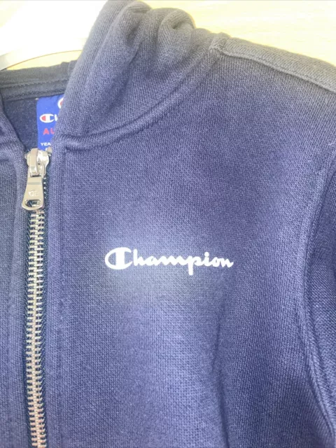 BNWT - KIDS CHAMPION Navy FULL ZIP HOODIE - NAVY  - AGE 5-6 3