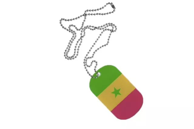Dog Tag Fahne Flagge Senegal DogTag 3x5cm Kette mit Anhänger