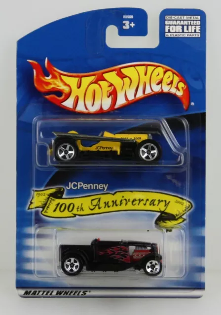NEW JC Penney 100th Anniversary Two Pack Race Car 2002 Hot Wheels