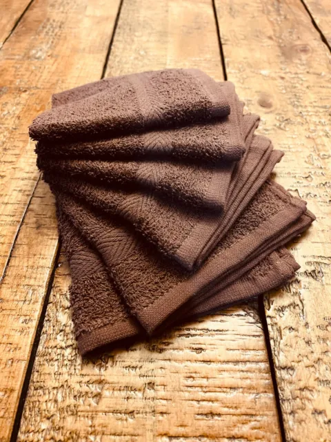 Ideal Towels Premium Brown Highly Absorbent 12 x 12 Inches Washcloths 10 Packs
