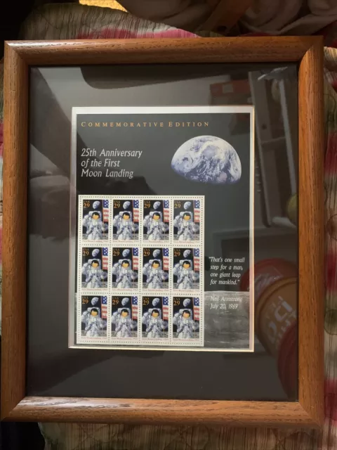 NASA  Print Picture Framed 12x10 25th anniv. 1st moon landing  (MUST SEE)