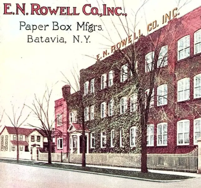c.1910 E.N. Rowell Co. Drug Pharmaceutical Cosmetics Boxes Ad Card Batavia NY