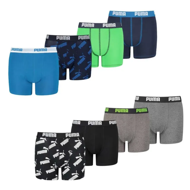 Puma Boys Boxer Shorts, 4er Pack - Basic Boxer Aop - Ecom , Cotton Stretch Lbs