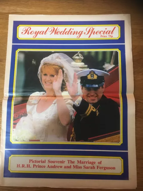 RARE Andrew & Fergie Royal Wedding Special Pictorial Souvenir 1986 Free P&P