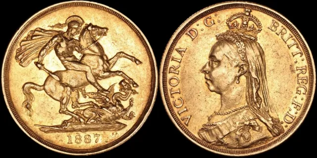 GREAT BRITAIN 1887 QV Jubilee head £2. Gold. S-3865.
